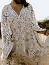Batwing Sleeves Lace Wedding Maxi Dress