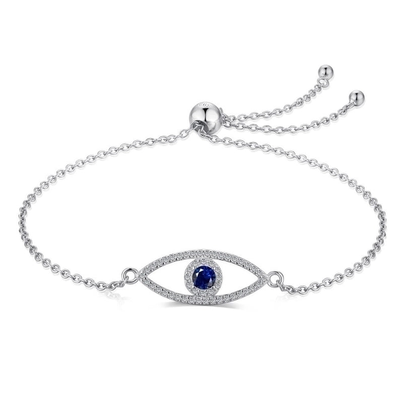 Minimalist Eye Sterling Silver Plating Inlay Zircon Bracelets