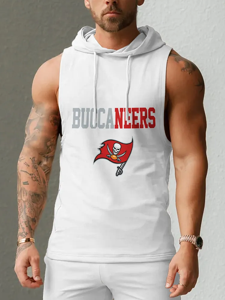 Tampa Bay Buccaneers Men's  Casual Comfy Sleeveless Hooded Tank Top