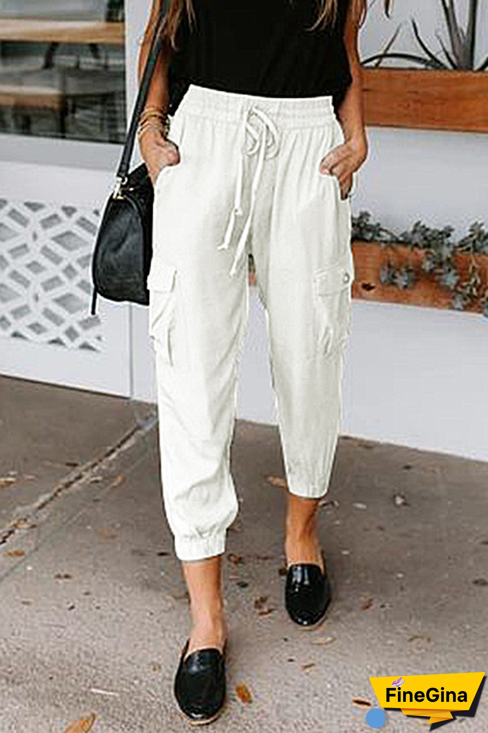 KarliDress Karissa Drawstring Cargo Pocketed Pants P12597