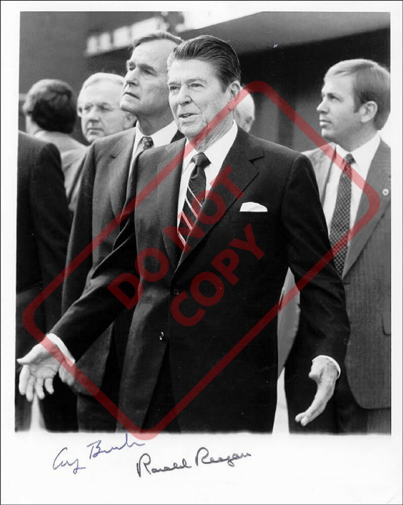 Ronald Reagan George Bush 8.5x11 Autographed Signed Reprint Photo Poster painting