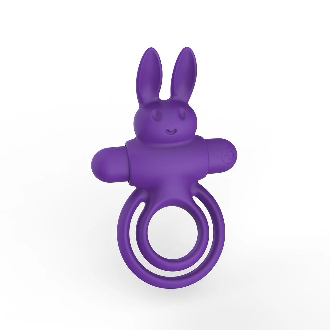 9 Vibrating Rabbit Multi-functional Cock Ring For Couple Play - Rose Toy