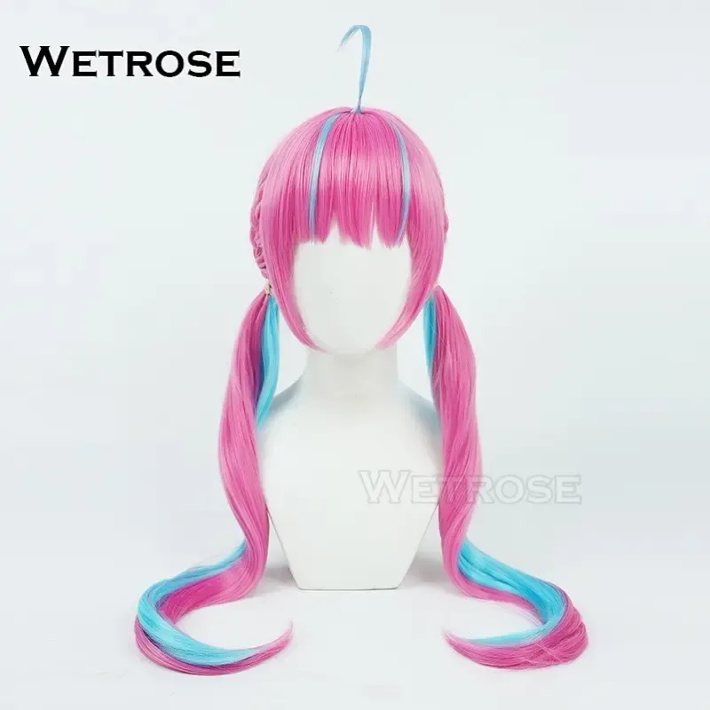 [Wetrose] In Stock Hololive JP Vtuber Minato Aqua Pink Blue Gradient Cosplay Wig