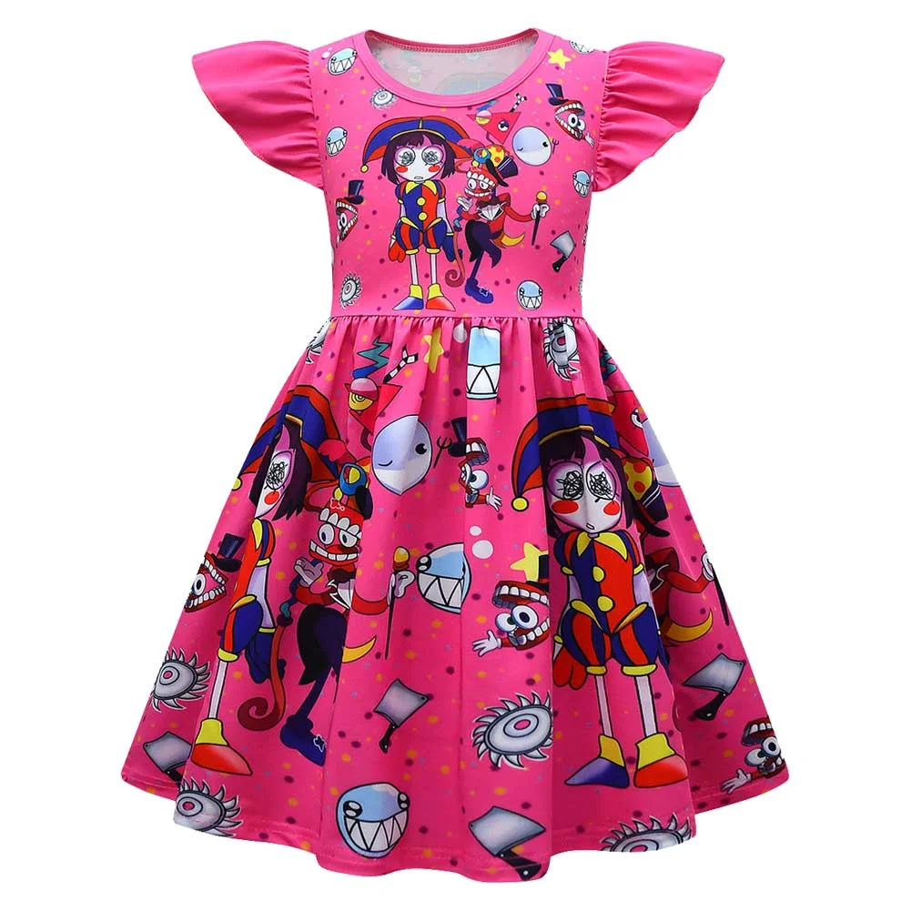 Kids Children TV The Amazing Digital Circus 2023  Pomni Red Dress Outfits Cosplay Costume Suit