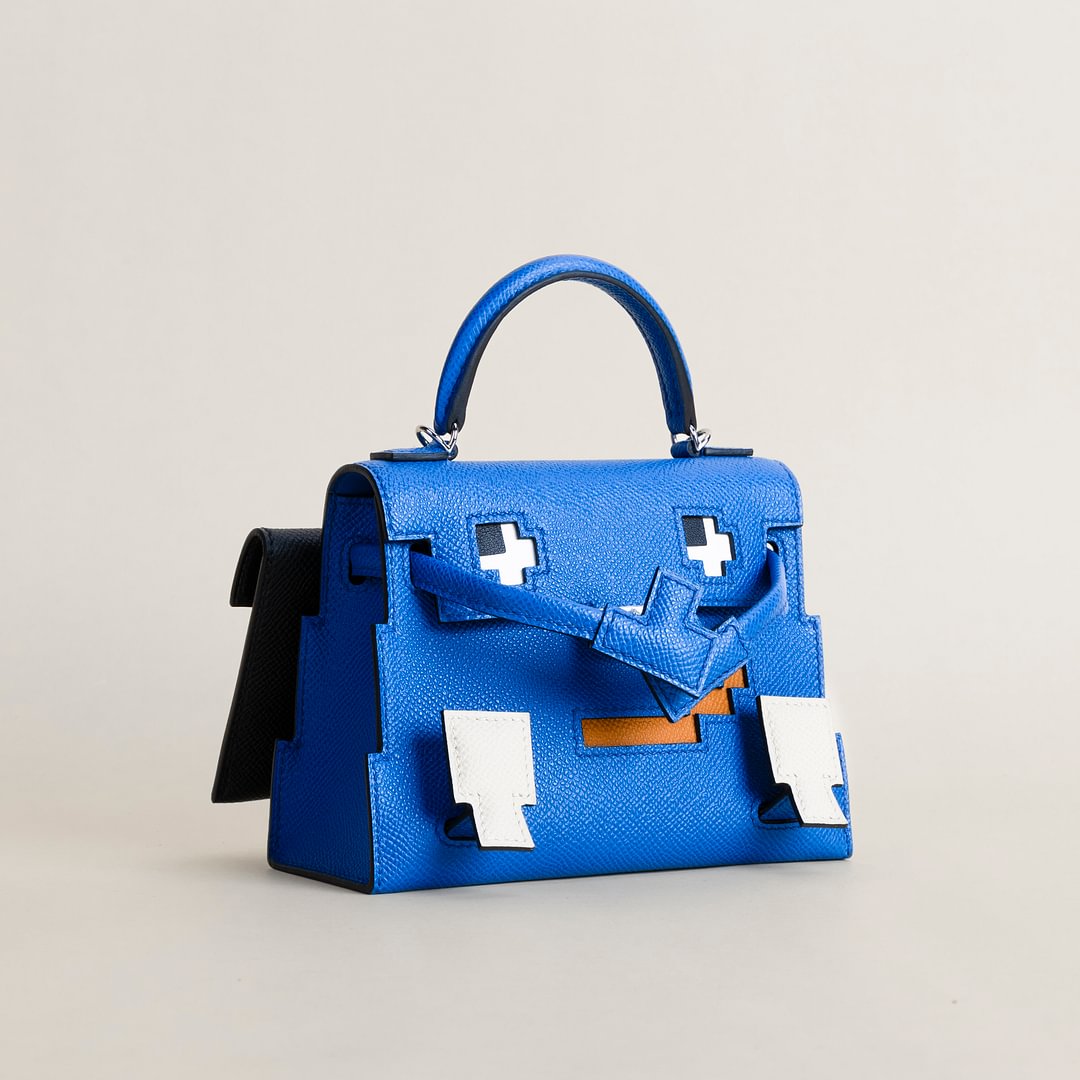 Kelly Doll Epsom 08 Bleu pale/76 Blue indigo  PHW