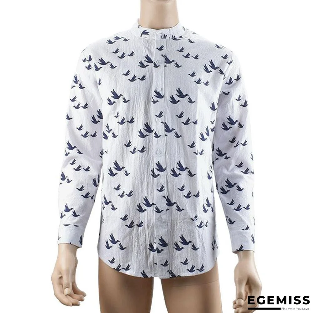 Autumn Mens Fashion Printed Slim Fit Button Placket Shirts | EGEMISS