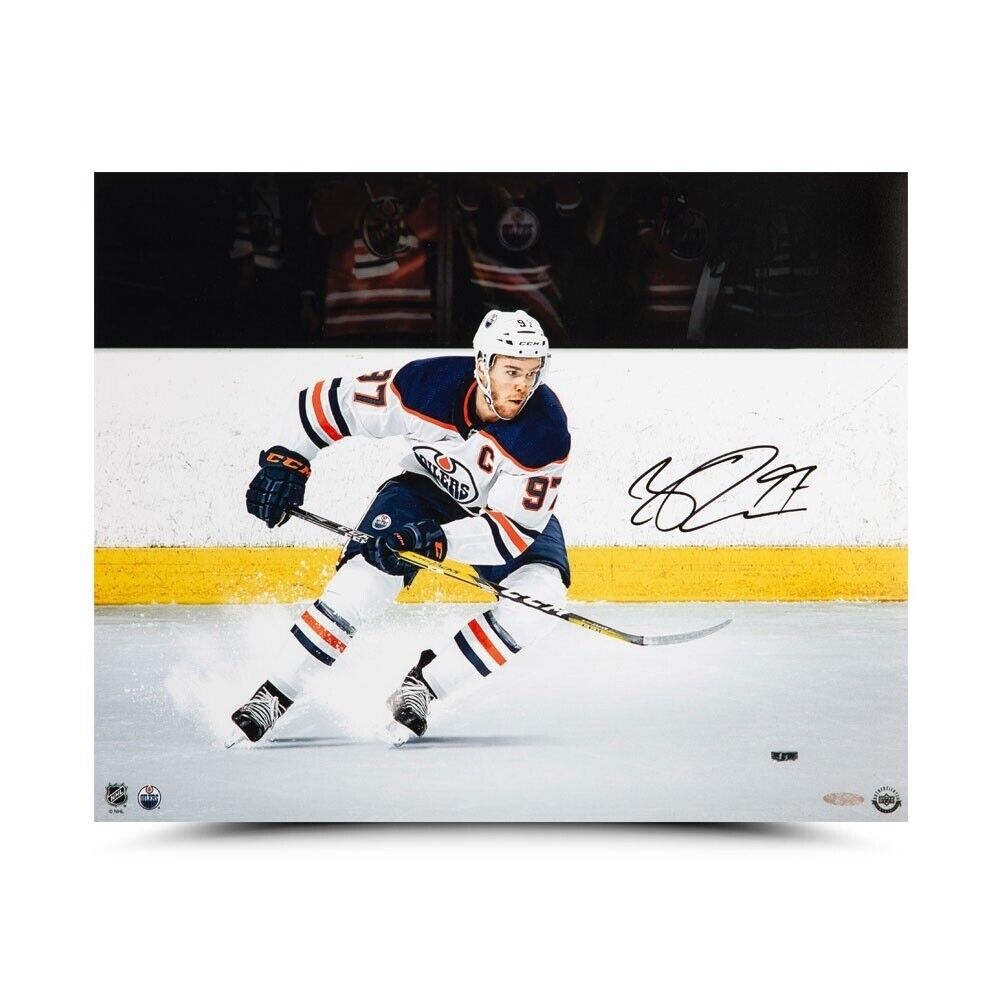 Connor McDavid Signed Autographed 16X20 Photo Poster painting Snow the Camerman