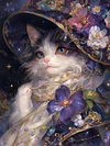 Luxury AB Velvet Diamond Painting Kit  - Purple Cat