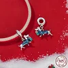 Xmas Dachshund Pendant Charm for Bracelet and Necklace 925 Sterling Silver