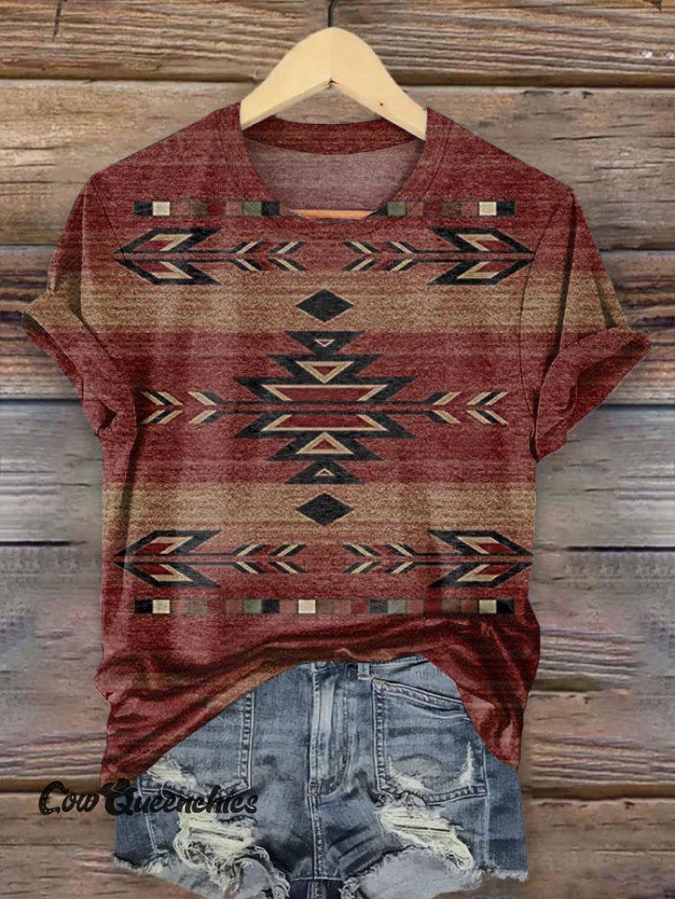 Western Vintage Print T-Shirt Multicolor / S