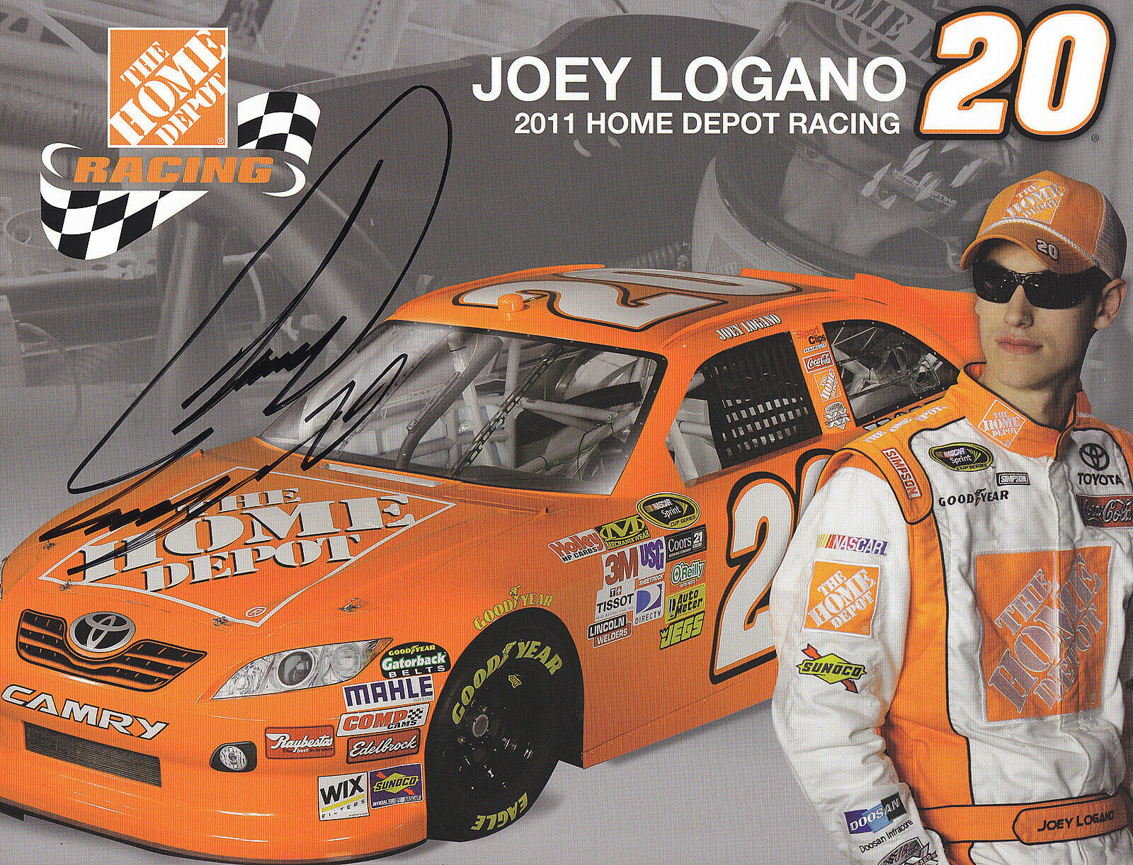 Joey Logano #1 8x10 Signed Photo Poster painting w/ COA NASCAR