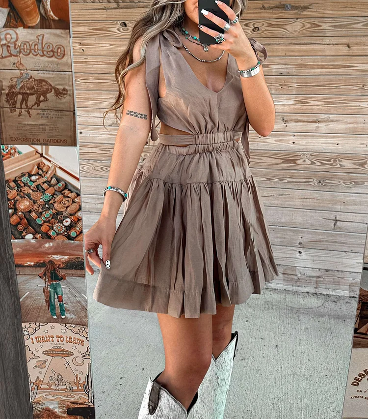 Women's Strappy Waistless Suspender Dress