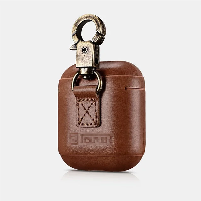 Luxury Handmade Apple AirPods Protective Case Cover with Bronze Keychain