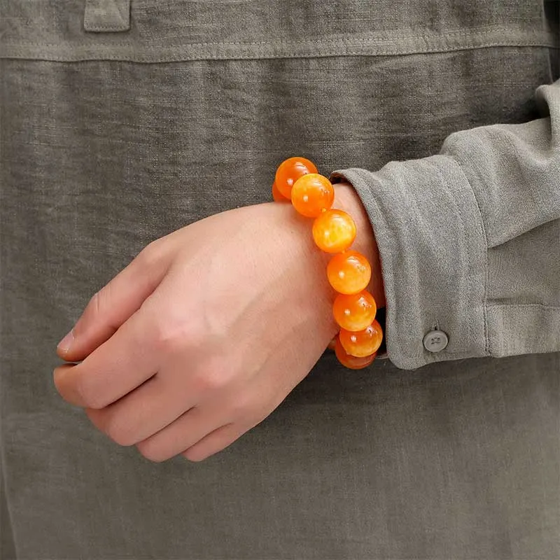 Amber Gourd Bead Fortune Harmony Bracelet