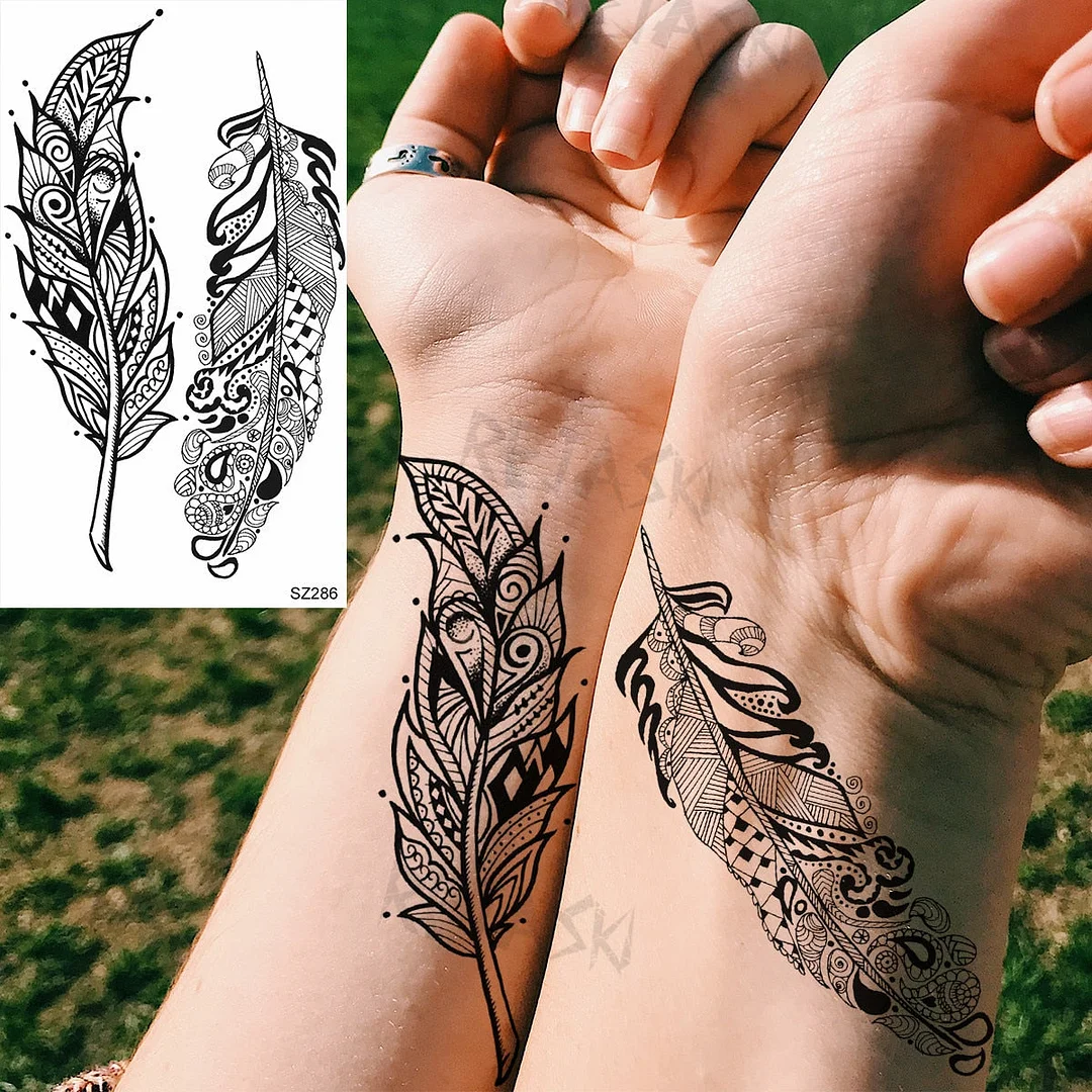 Realistic Sunflower Fashion Wrist Temporary Tattoos For Women Gilr Butterfly Geometry Fake Tattoo Custom Armbands Washable Tatoo