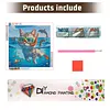 Diamond Painting -DIY Round Drill Swimming Kitten(40x40cm)