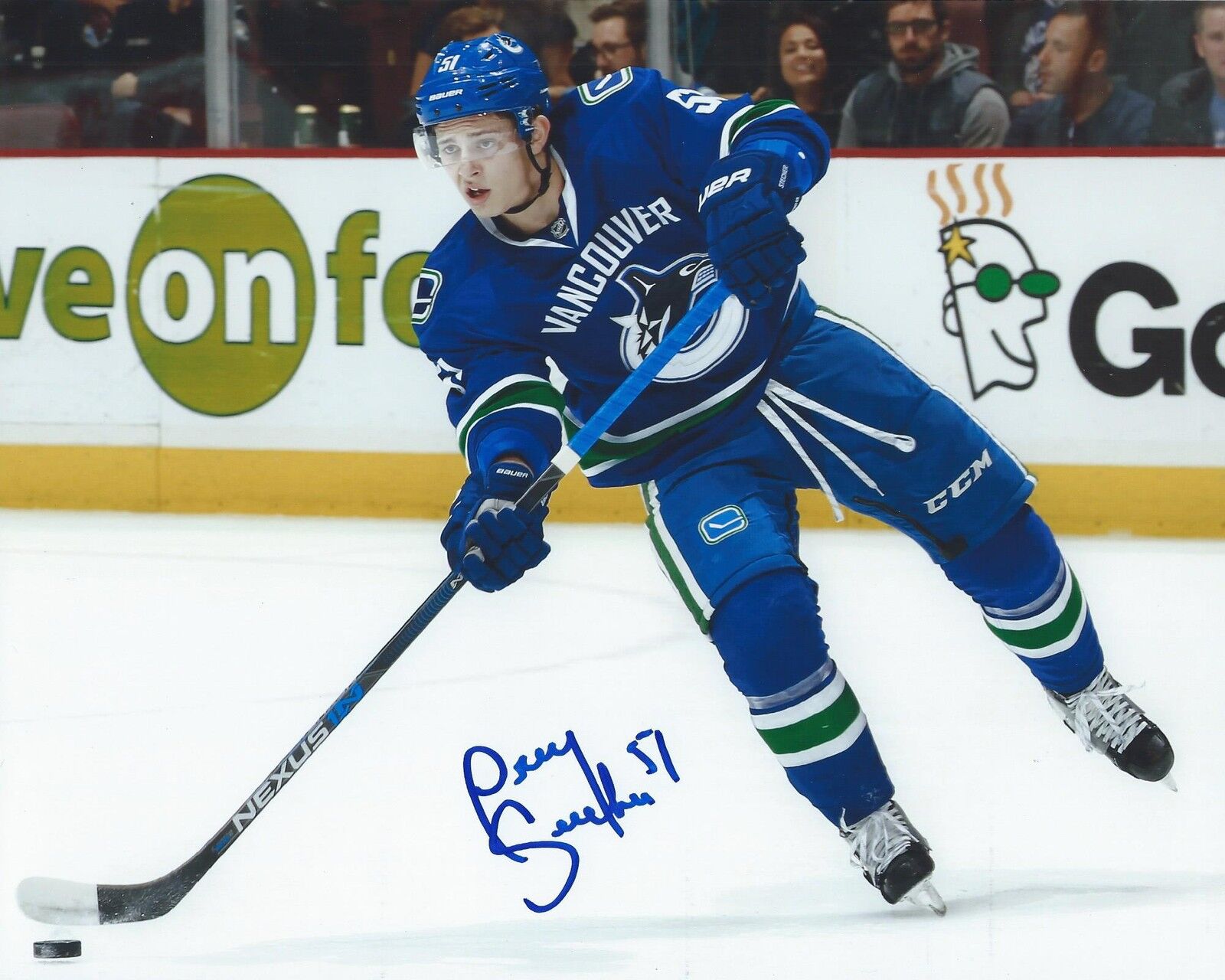 Troy Stecher Signed 8x10 Photo Poster painting Vancouver Canucks Autographed COA B