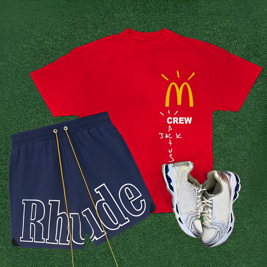 Rhude and Cactusjack T-Shirt And Shorts Co-Ord