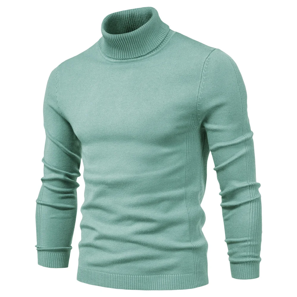 Men's Casual Solid Color Turtleneck Sweater