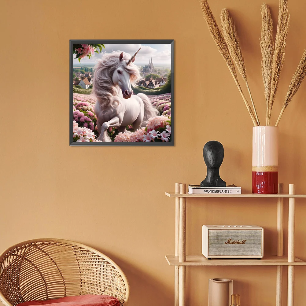 Full Round Diamond Painting 30*30cm - Garden Unicorn