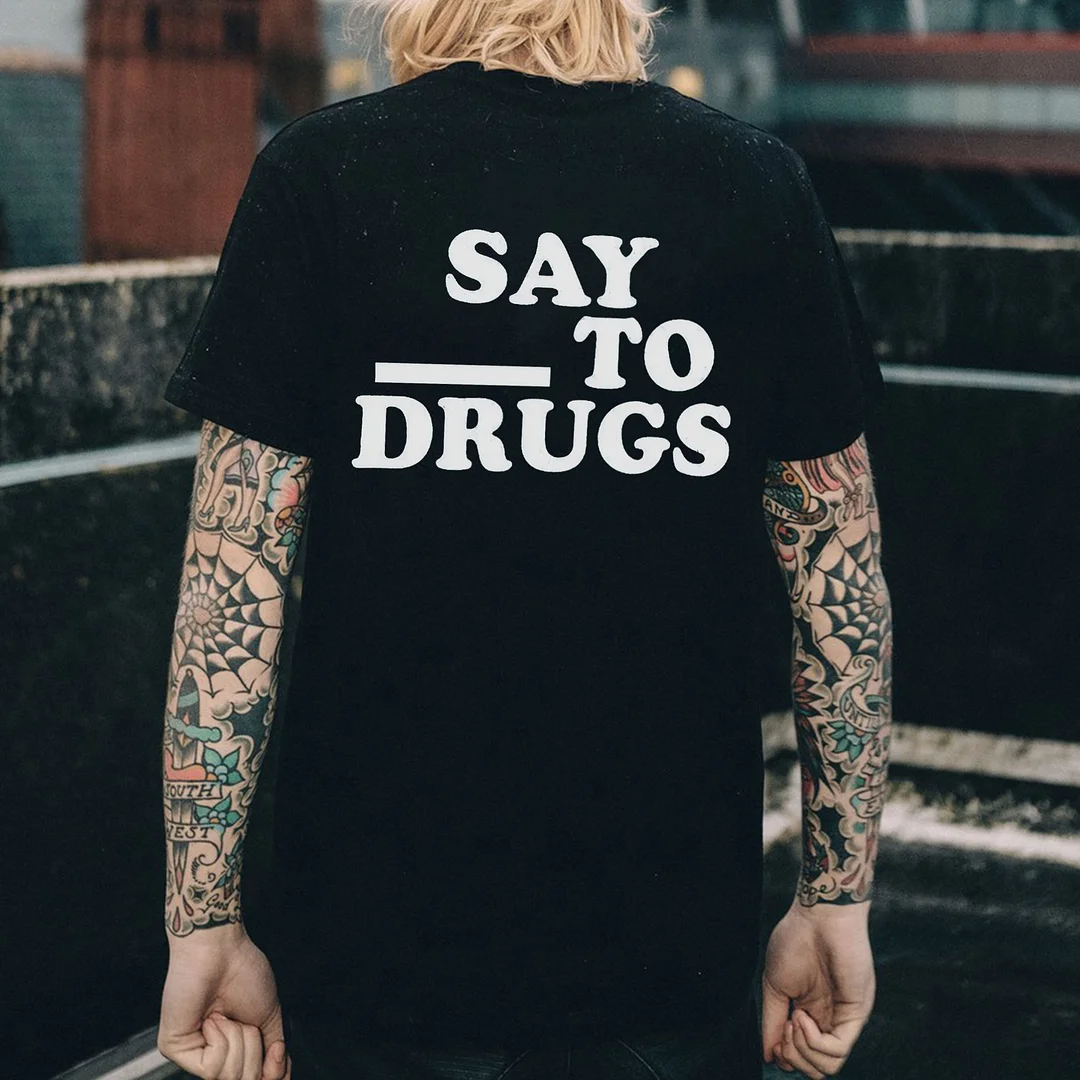 Say To Drugs Printed Men's T-shirt -  