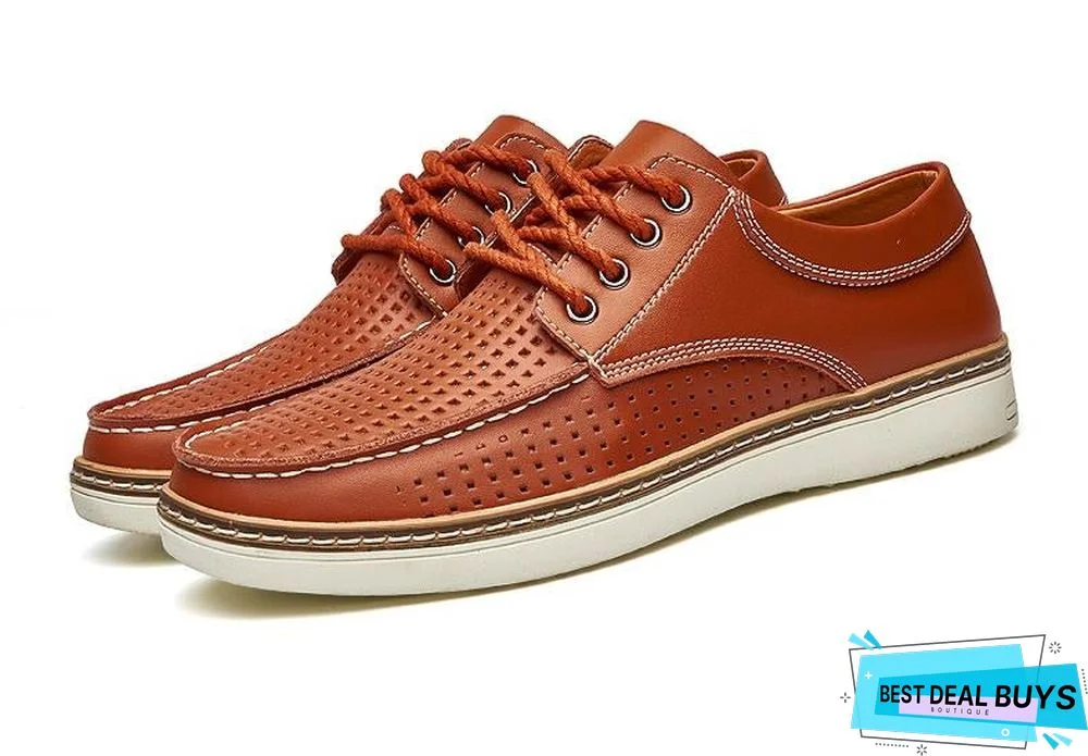 Leather Boat Shoes Casual Flats Moccasins Homme Driving Loafers Shoes Slip On Shoes