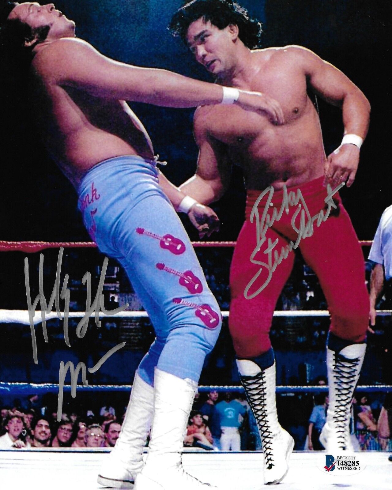 Ricky Steamboat & Honky Tonk Man Signed WWE 8x10 Photo Poster painting BAS Beckett COA Autograph