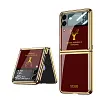 Luxury Deer Pattern Electroplating Tempered Glass Case For Samsung Z Flip 3 5G