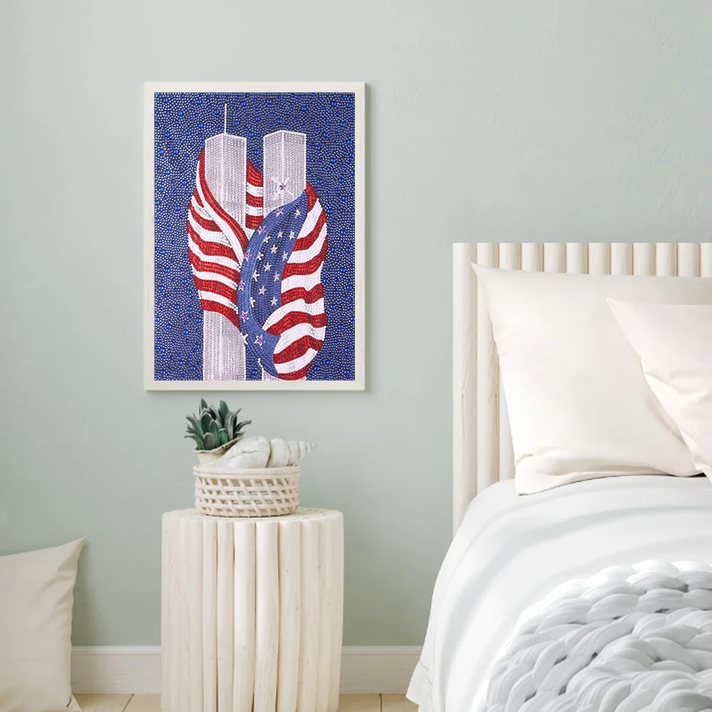 Diamond Painting - Full Crystal Rhinestone - US Flag(30*40cm)