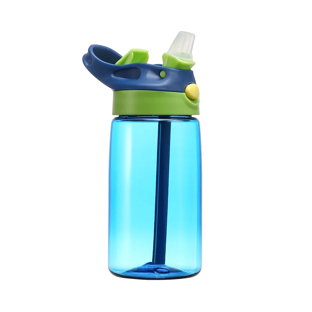 Kids Children Water Bottle With Straw 400ml School Nursery Holiday Tour Hiking Party Sports Eco-friendly Bottles With Lid