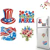4pcs America 250th Anniversary DIY Diamond Art Magnets Kit Diamond Art Refrigerator Magnet Rhinestones Refrigerator Magnetic Sticker for Adult Beginners DIY Home Office Decor (05)