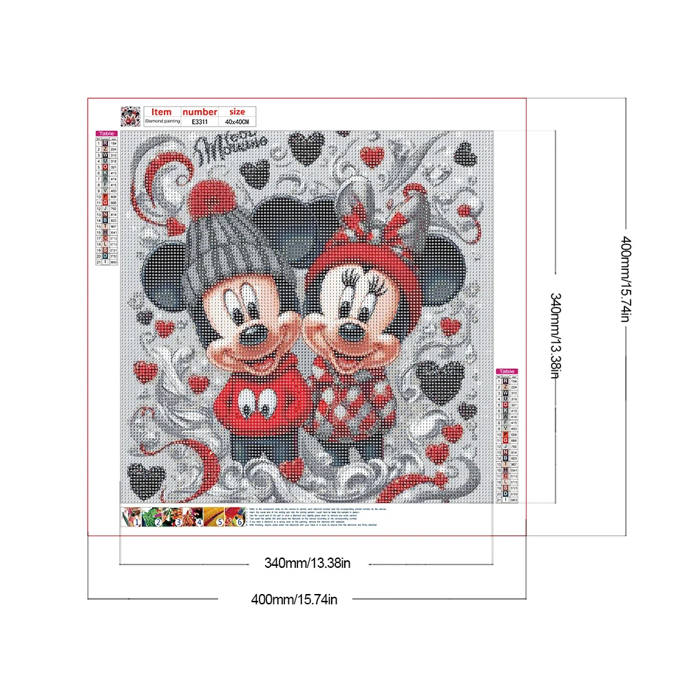 Diamond Painting - Full Round Drill - Mickey Minnie(Canvas|40*40cm)