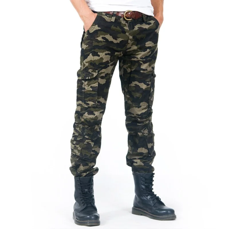 Fashion Camouflage Printed Military Cargo Pants Men Loose Baggy Tactical Trousers Casual Cotton men Multi Pockets Big size 40