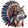 Diamond Painting-DIY Full Round Drill Indian Wolf Head(40*40CM)