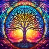 Combo Kit（4PCS)-Diamond Painting-DIY DIY Full Round Drill Tree Stain Glass (30*30CM)
