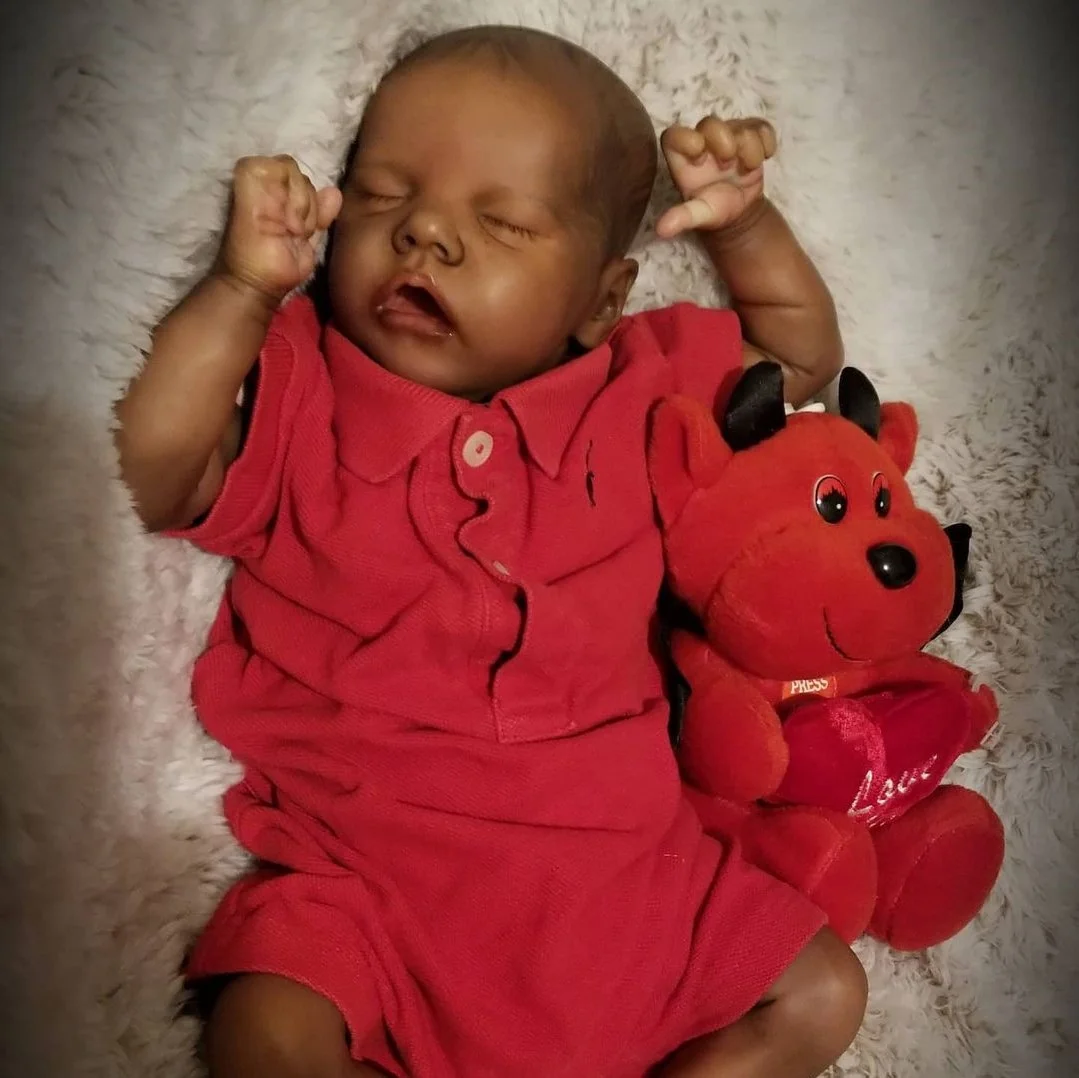 12" Mini Lifelike Cute Silicone Reborn African American Baby Boy Doll