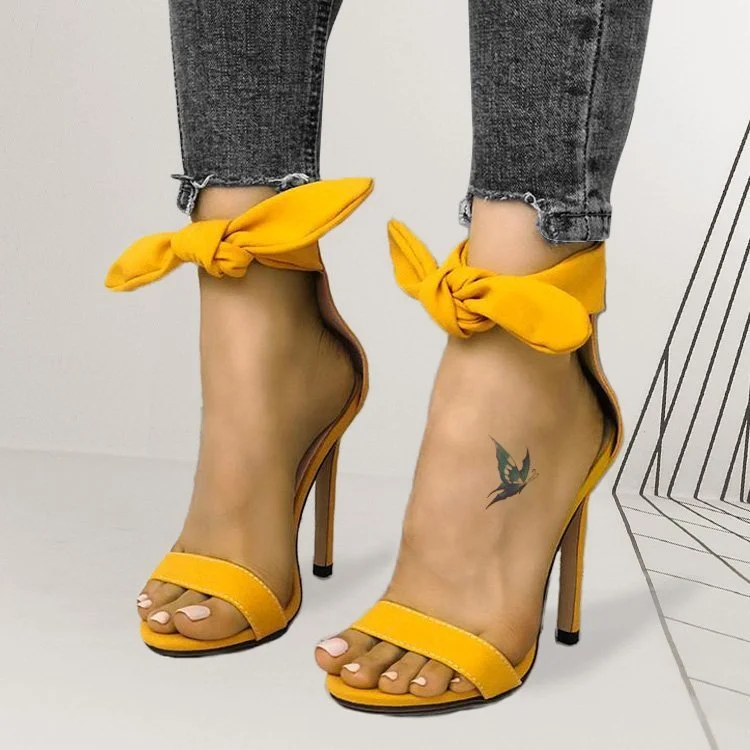 Yyvonne Fine Heel Women's Shoes Women's Bows And Fashion Fish-Mouthed Sandals In The Spring And Summer
