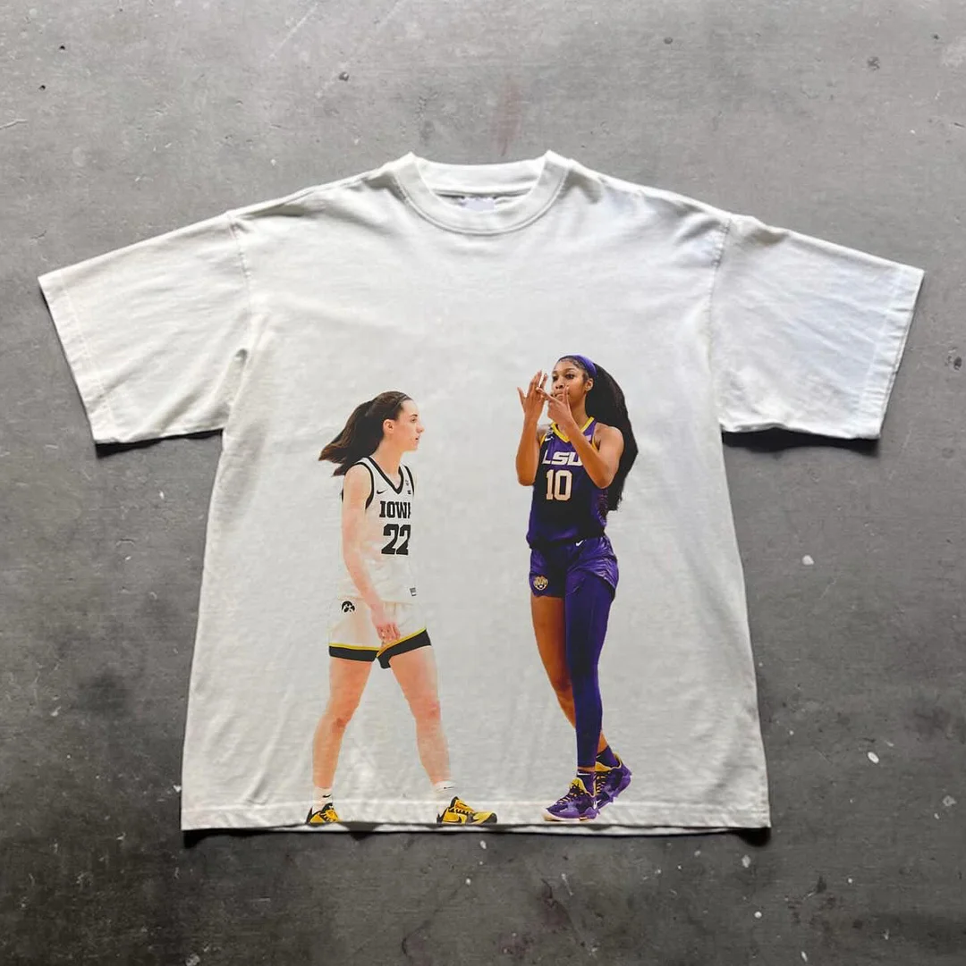 Basketball Rivalry Print Short Sleeve T-Shirt