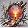 Coucher de soleil cr&eacute;puscule-perceuse ronde peinture diamant-40*40cm