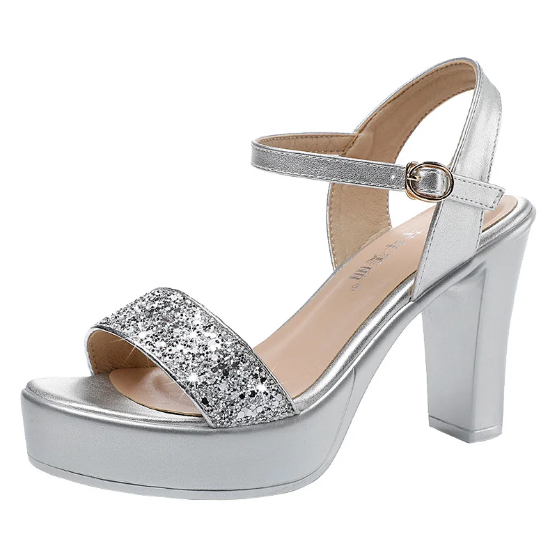 Breakj Breakj Table Lebright Dress 10CM High Heel Cool Shoes Summer New Dew Cheongsam High Heels Lace Women's Sandals