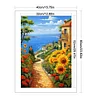 Sunflower Seascape-Full Embroidery 2 Strands 14CT Stamped Cross Stitch-40*60CM-Large Size