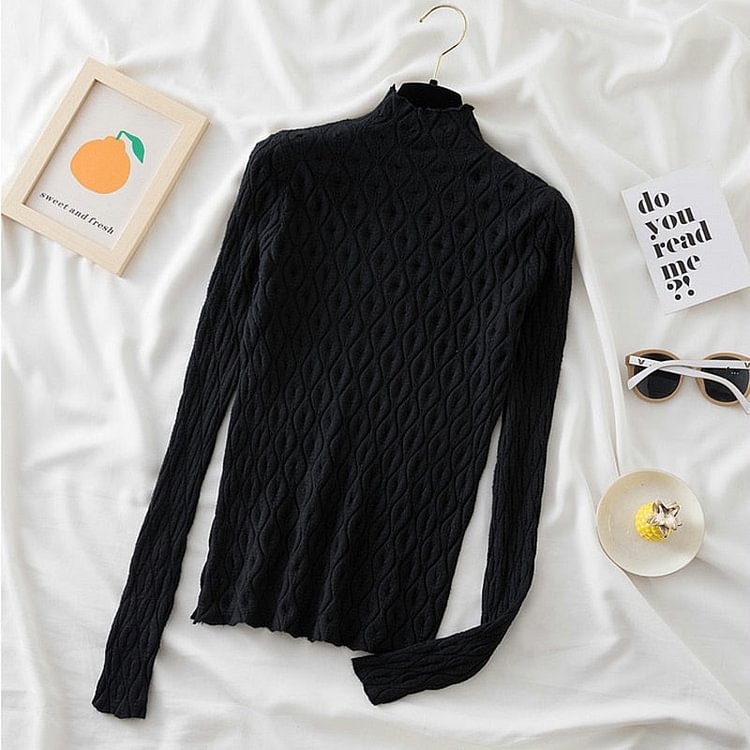 Cashmere Turtleneck Women Sweaters Autumn Winter Warm Pullover Slim Tops Knitted Sweater Jumper Soft Pull Female - BlackFridayBuys