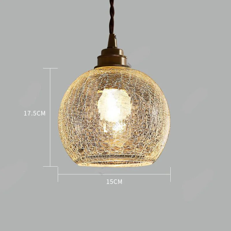 Dining Hall Lamp Retro Simple Brass Glass Ball Small Chandelier Personality Hotel Bedside Chandelier