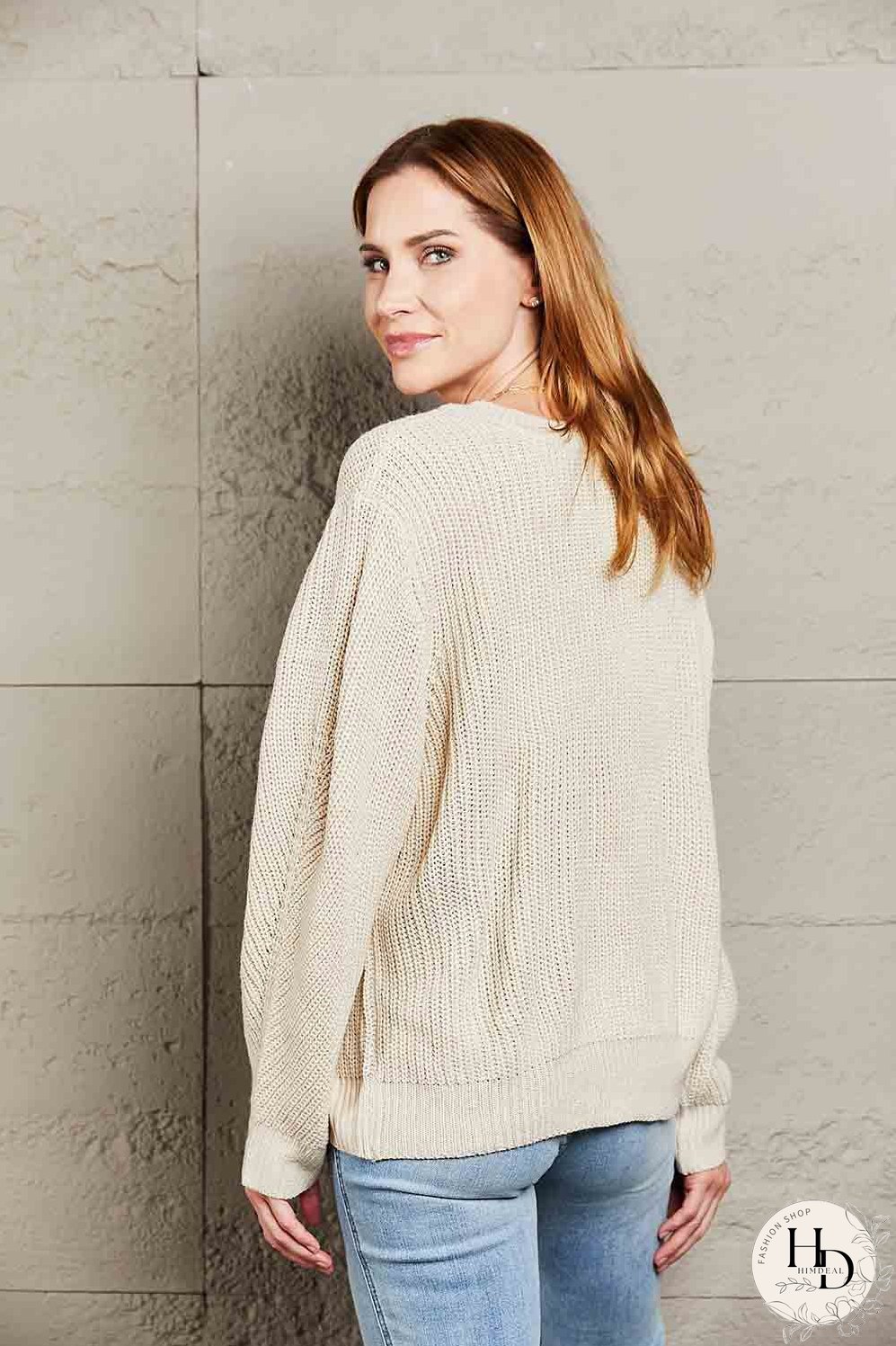 Double Take Button Down Rib-Knit Reversible Sweater