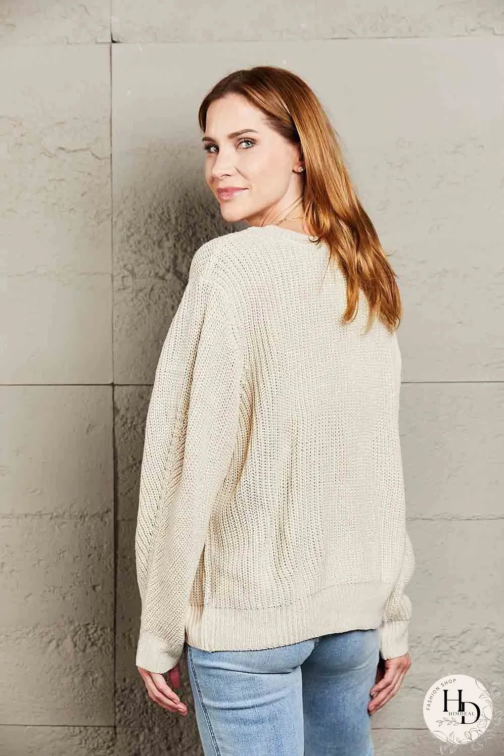 Double Take Button Down Rib-Knit Reversible Sweater
