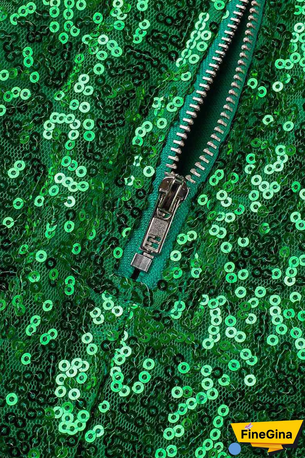 Champagne Sexy Solid Sequins Patchwork O Neck Long Sleeve Two Pieces