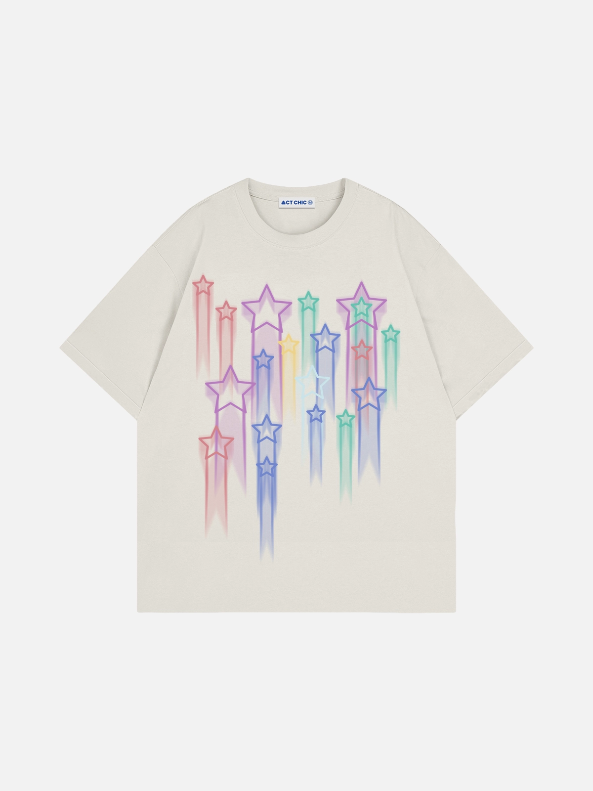 Apricot Act Chic Colorful Meteor Print Tee Front
