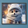 >SALE<5D DIY Full Round Drill Diamond Painting Winter Fox Kit Home Decoration 35x30cm