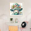 (US Only)Full Embroidery cotton Thread 11CT Printed Gnome Cross Stitch Kit 40x40cm