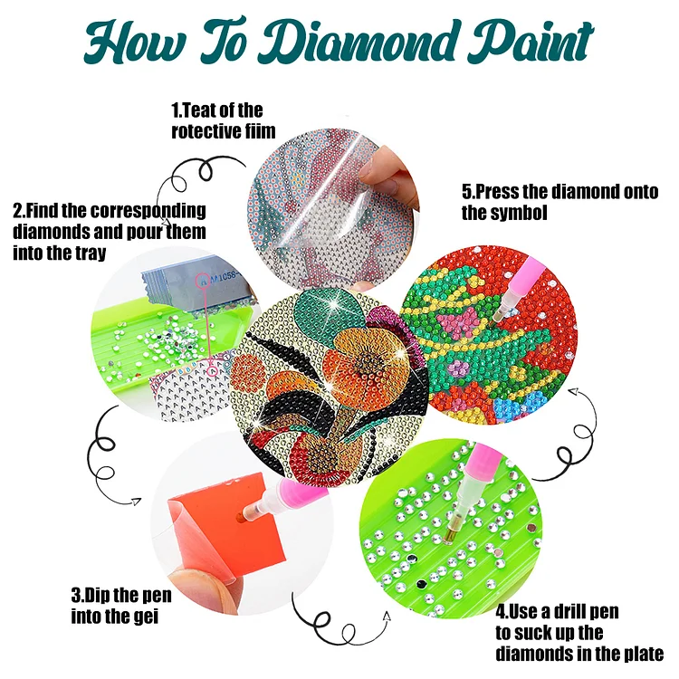 8PCS Diamond Painting Art Coaster Kit Full Drill Coaster (Acrylic Starry  Sky)